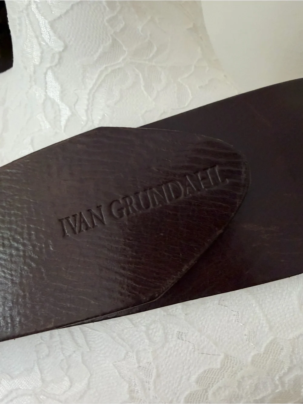 Ivan Grundahl Brown Leather Belt -3” Width Sz 95